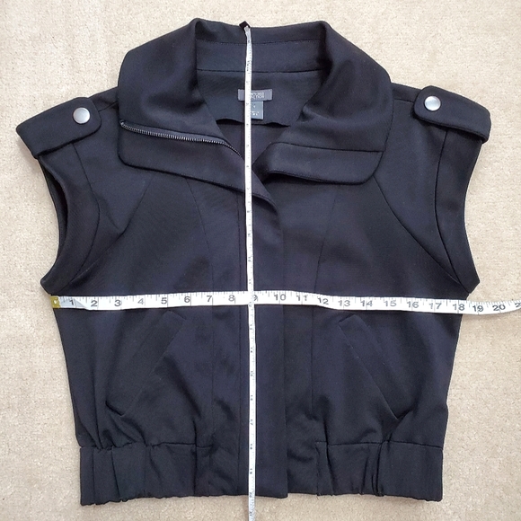Kenneth Cole Reaction knit jacket vest black size 4 fits XS, S two way zipper - Picture 13 of 16